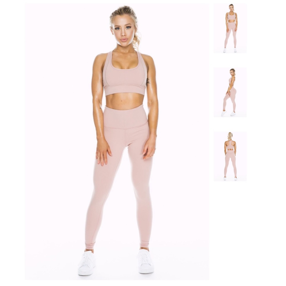 DUSTY PINK HIGH WAIST LEGGINGS
